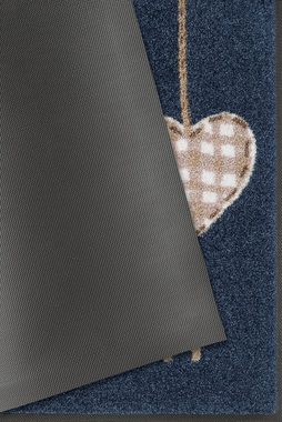 Fußmatte Cottage Hearts, wash+dry by Kleen-Tex, rechteckig, Höhe: 7 mm, Schmutzfangmatte, rutschhemmend, In- und Outdoor geeignet