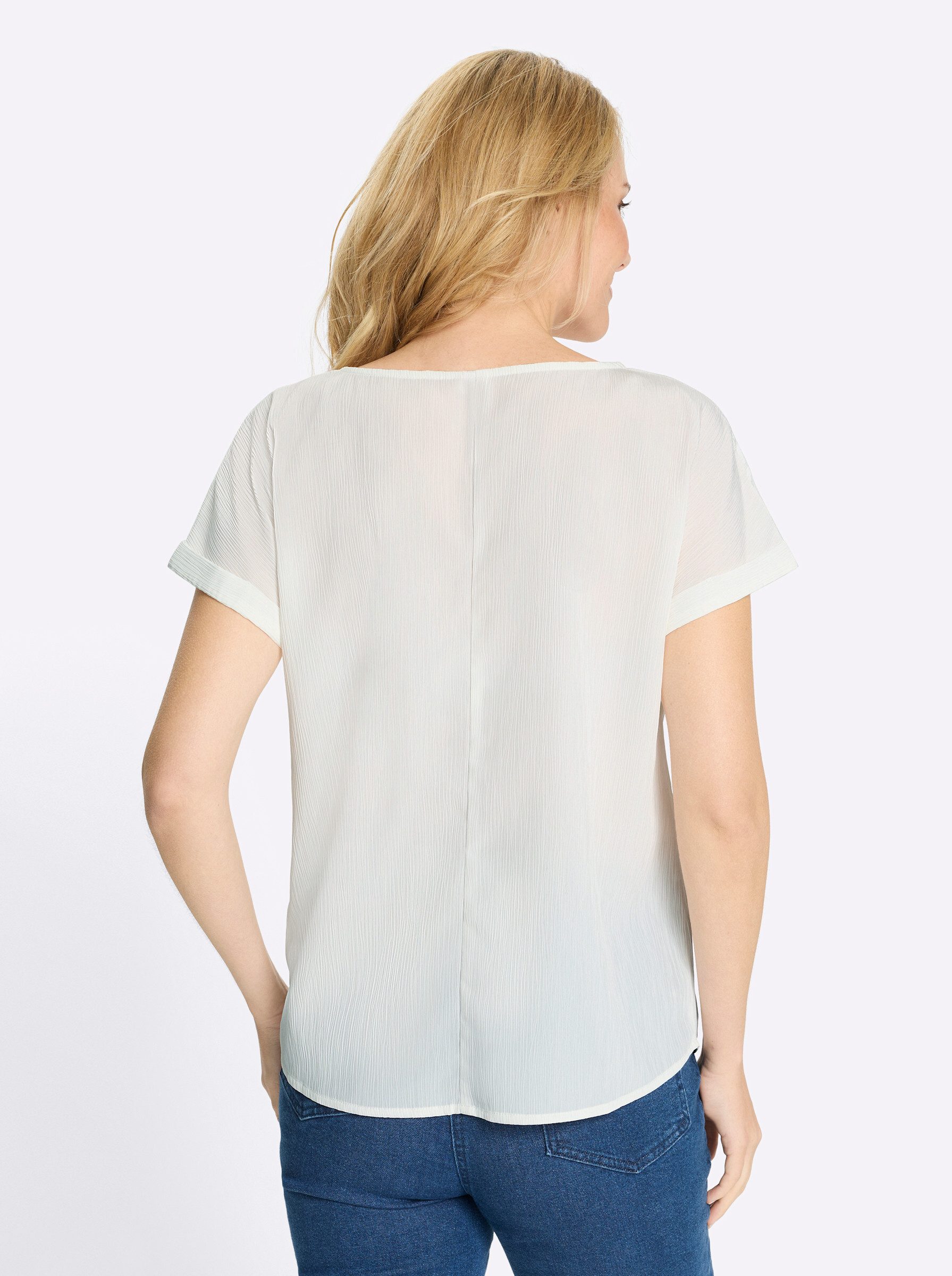 Sieh an! Klassische Bluse Schlupfbluse Kurzarm günstig online kaufen