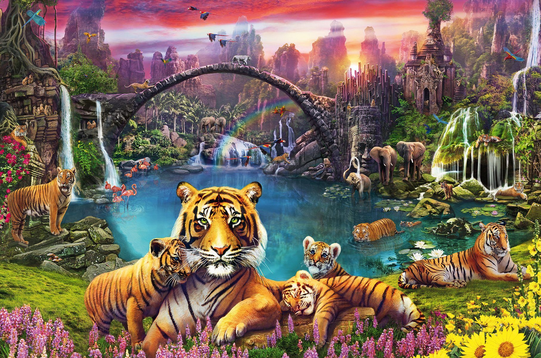 Ravensburger Puzzle Tiger in paradiesischer Lagune, 3000 Puzzleteile, Made in Germany