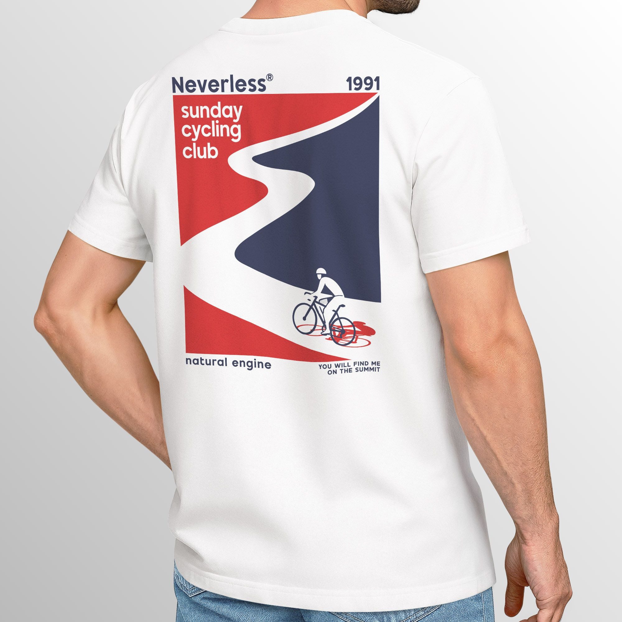 Neverless Print-Shirt Herren T-Shirt Backprint Fahrrad günstig online kaufen
