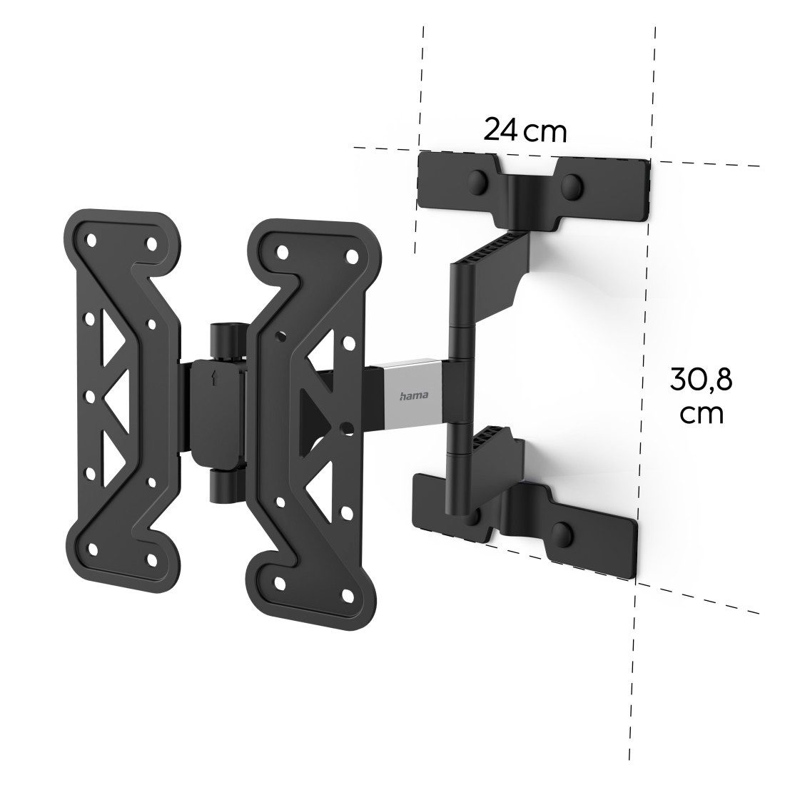 Hama TV-Wandhalterung Halterung, schwenkbar, neigbar, extra flach von 48 - 122 cm, (bis 48 Zoll, (19" - 48), max. 30 kg)
