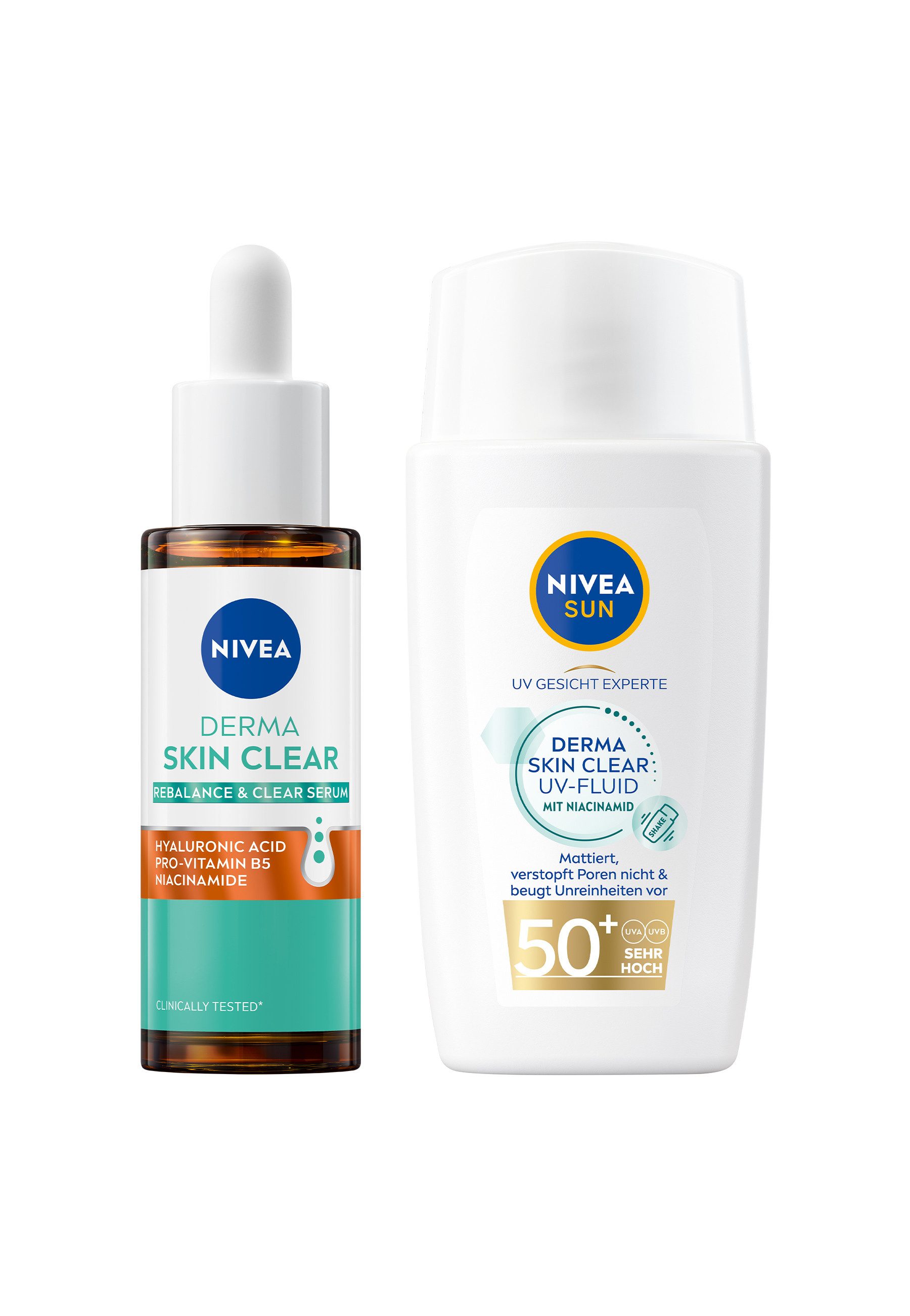 Gesichtspflege-Set 2-teilig DERMA SKIN CLEAR Rebalance & Clear Serum + UV-Fluid