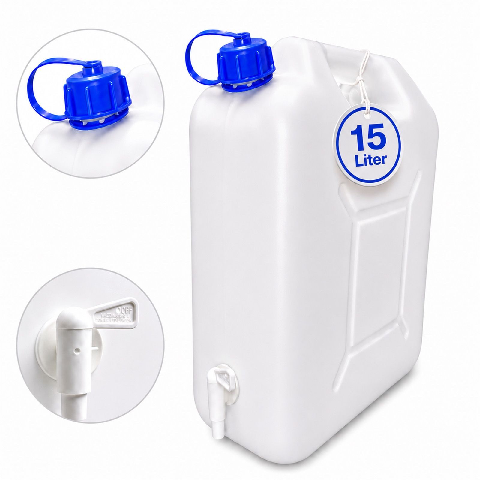 BURI Kanister 15 Liter Wasserkanister mit Zapfhahn lebensmittelecht leer dicht (1 St)