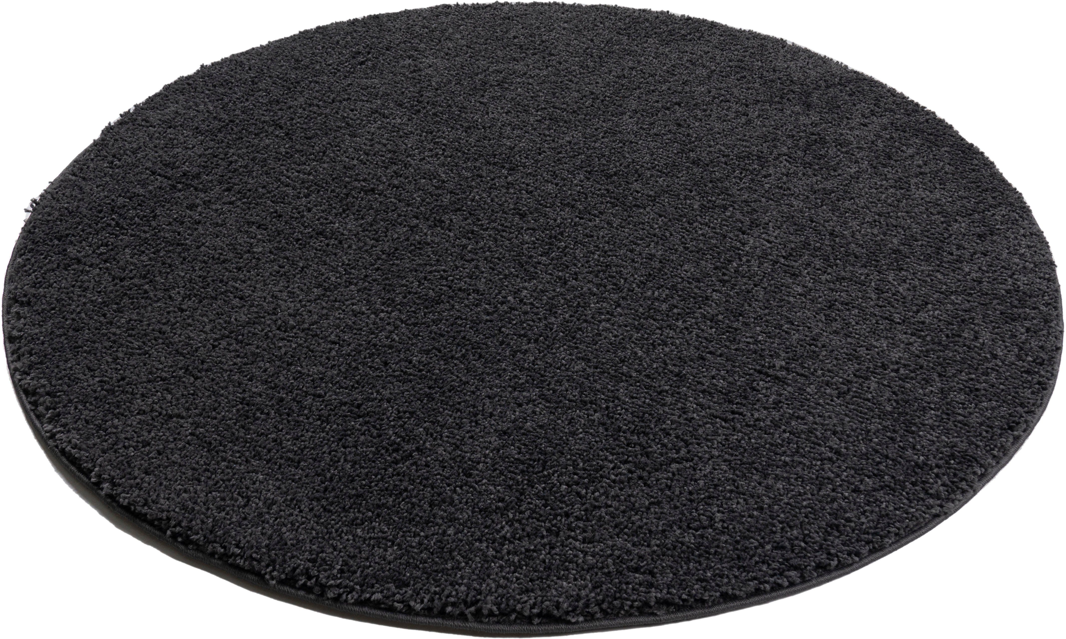 Teppich Shaggy 30, Home affaire, rund, Höhe: 30 mm, Teppich in Uni-Farben, besonders weich und kuschelig grey