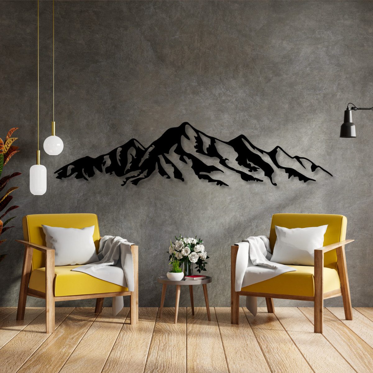 EYOKA Wanddekoobjekt 3D Wandbild aus Holz Wanddeko Moderne Holzkunst 6mm stark (6mm), Wandbild für Wohnzimmer Schlafzimmer Büro mit Doppelseitigem Klebeband