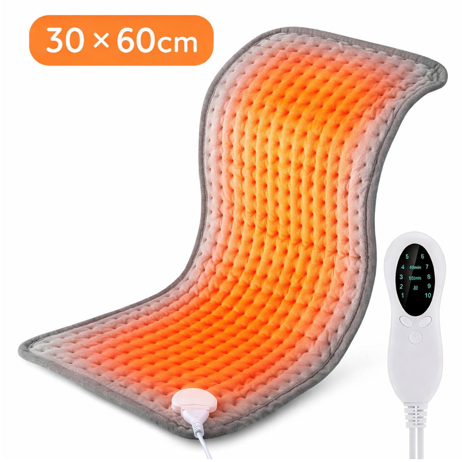 MOPUEA Heizkissen Heizkissen Elektrisch Wärmedecke mit Abschaltautomatik, 30*60cm, 10 Stufen der Temperatureinstellung, sofortige Erwärmung 1-tlg., Dreistufige Timer-Einstellung für alle Körperteile, Weich und hautfreundlich, maschinenwaschbar