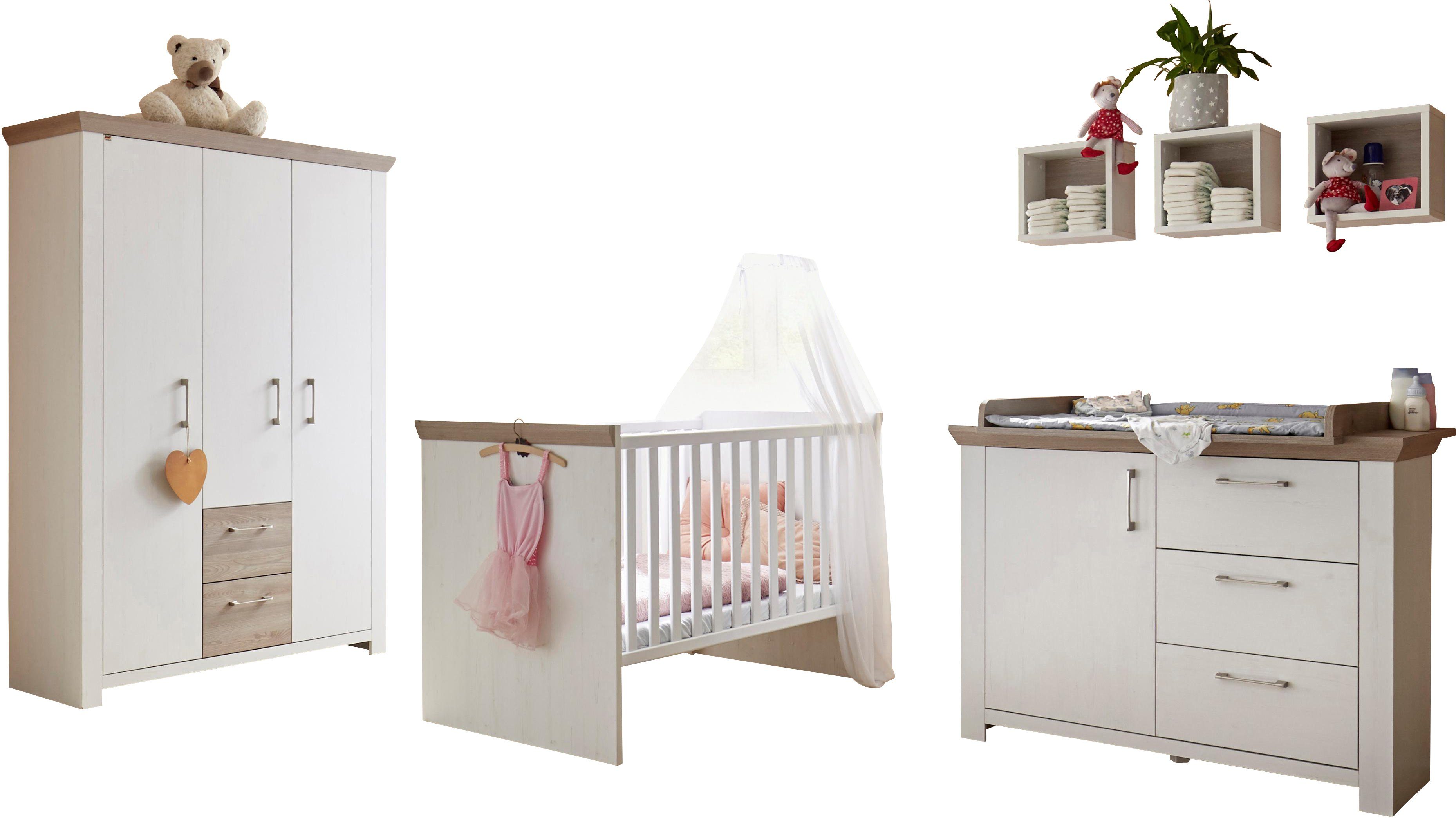 Mäusbacher Babyzimmer-Komplettset Stralsund, (Set, 3-St., Bett, Wickelkommode, Schrank)