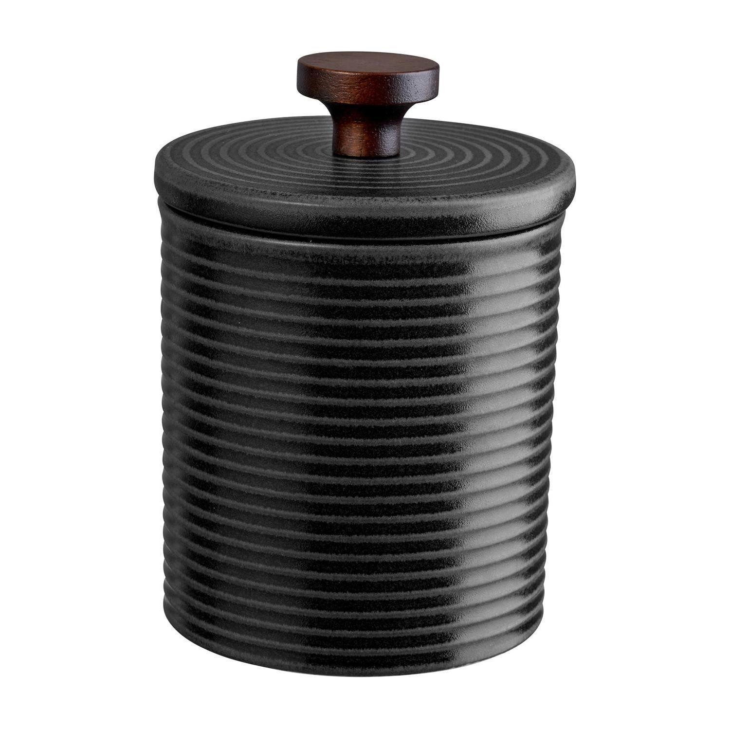 Vorratsdose mit Deckel KITCHEN'ART, Schwarz, Ø 9,5 x H 13 cm