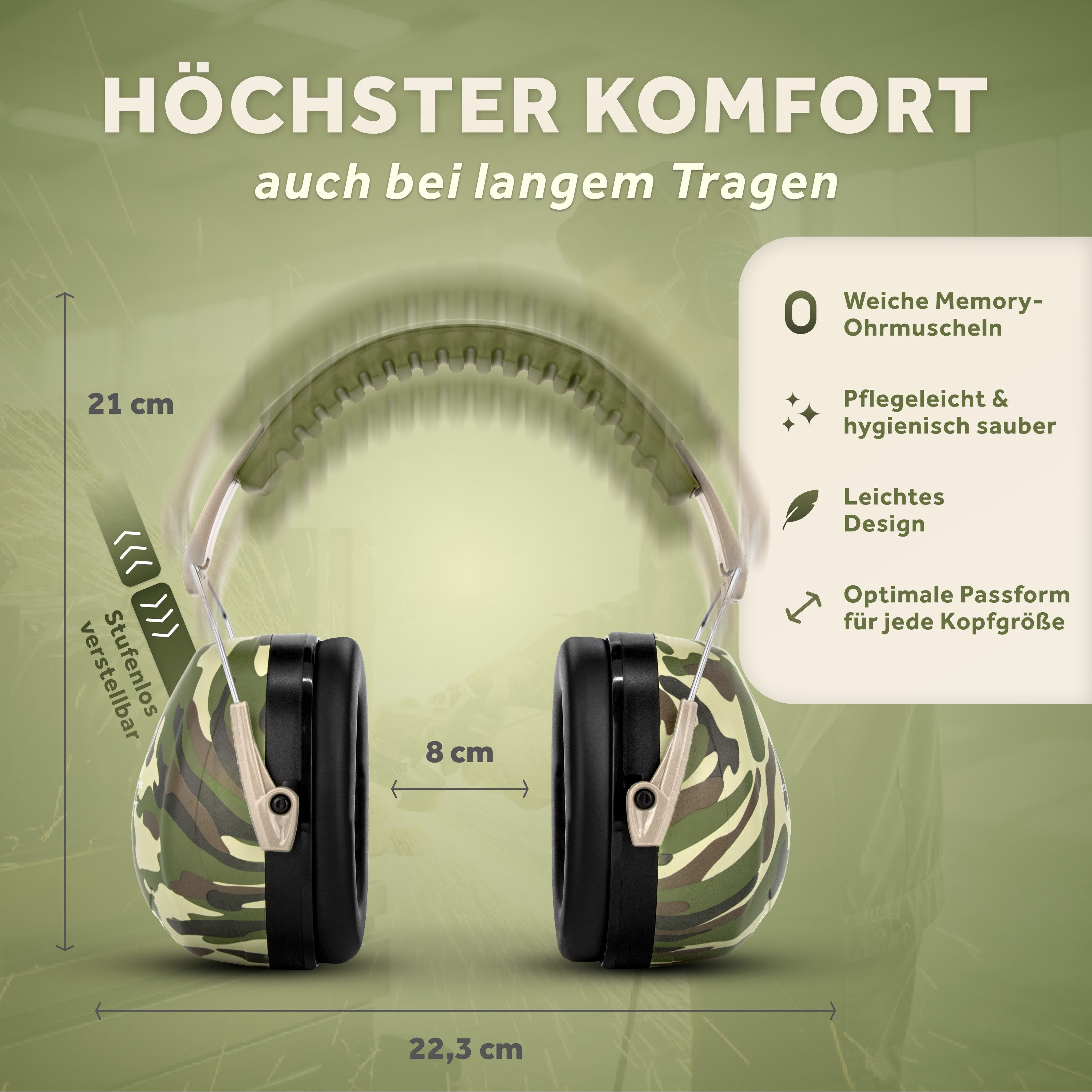 Schallwerk Kapselgehörschutz Arbeitsgehörschutz Work+ größenverstellbar bequemer Sitz, Baustelle, Gartenarbeit, Heimwerken