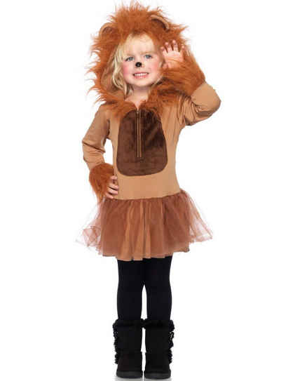 Leg Avenue Kostüm Löwenkind, Kapuzenkleid mit Tüll für kleine Löwen mit Gebrüll
