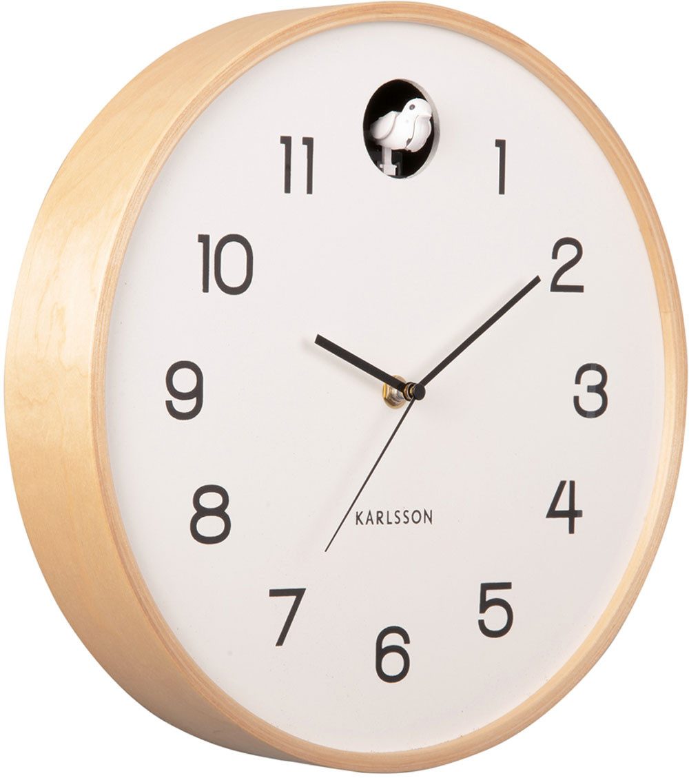 Karlsson Wanduhr Karlsson Wanduhr mit Holzgehäuse und grauem Zifferblatt