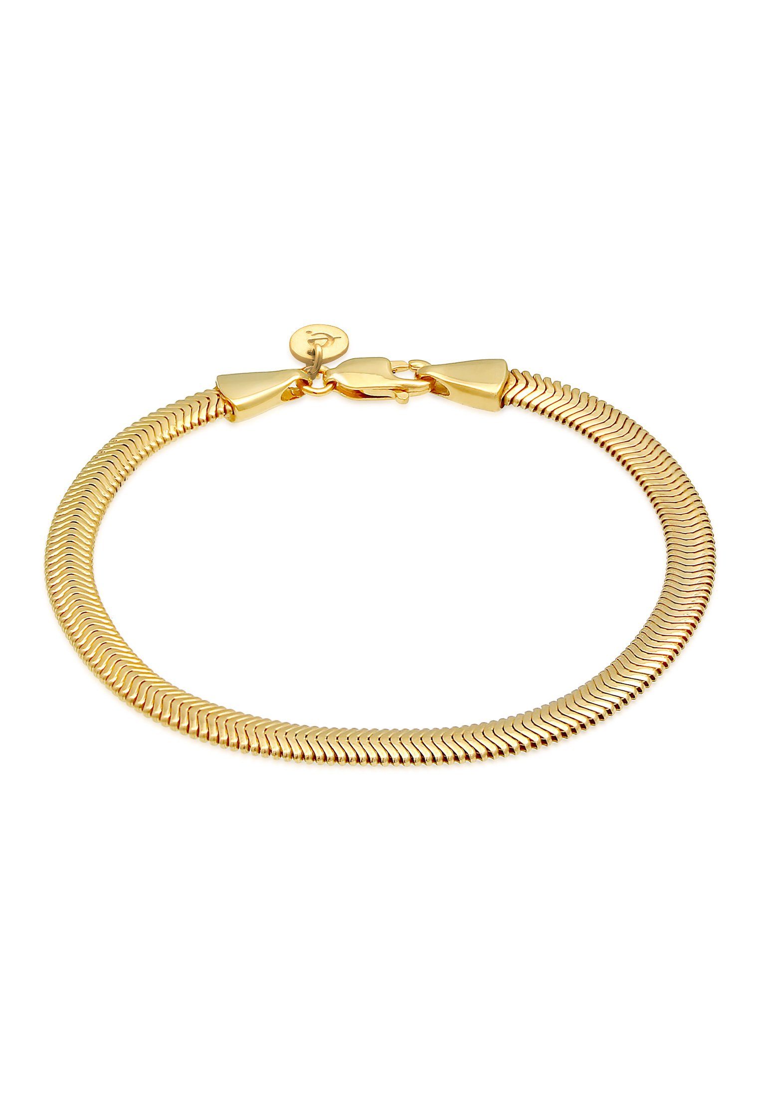 Elli Premium Armband Flach Elegant Schlangenkette 925 Silber Gold