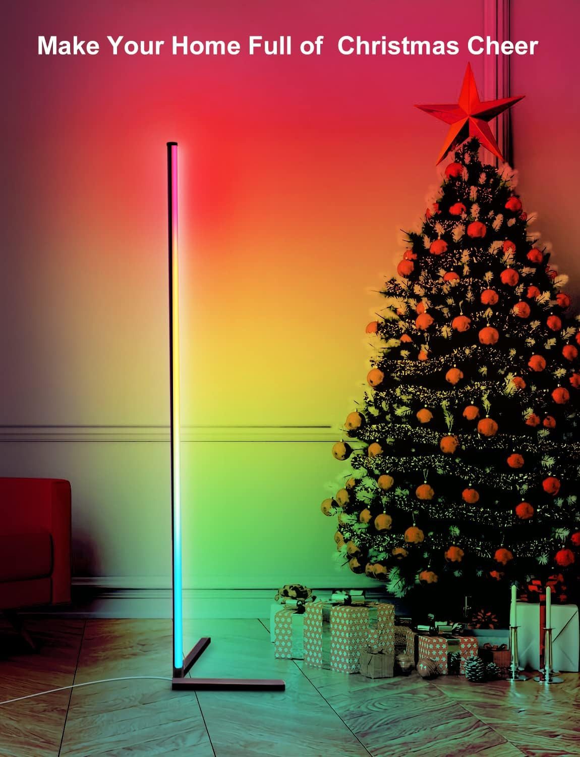 Athlix LED Stehlampe RGB Stehlampe LED 160cm Flur Lampe Farbwechsel Dimmbar Fernbedienung, 16 Mio Farben, App & Fernbedienung, Musik-Sync – Bild 4 von 5
