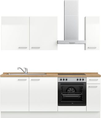 nobilia® Küchenzeile "Flash basic", vormontiert, Ausrichtung wählbar, Breite 210 cm, ohne E-Geräte