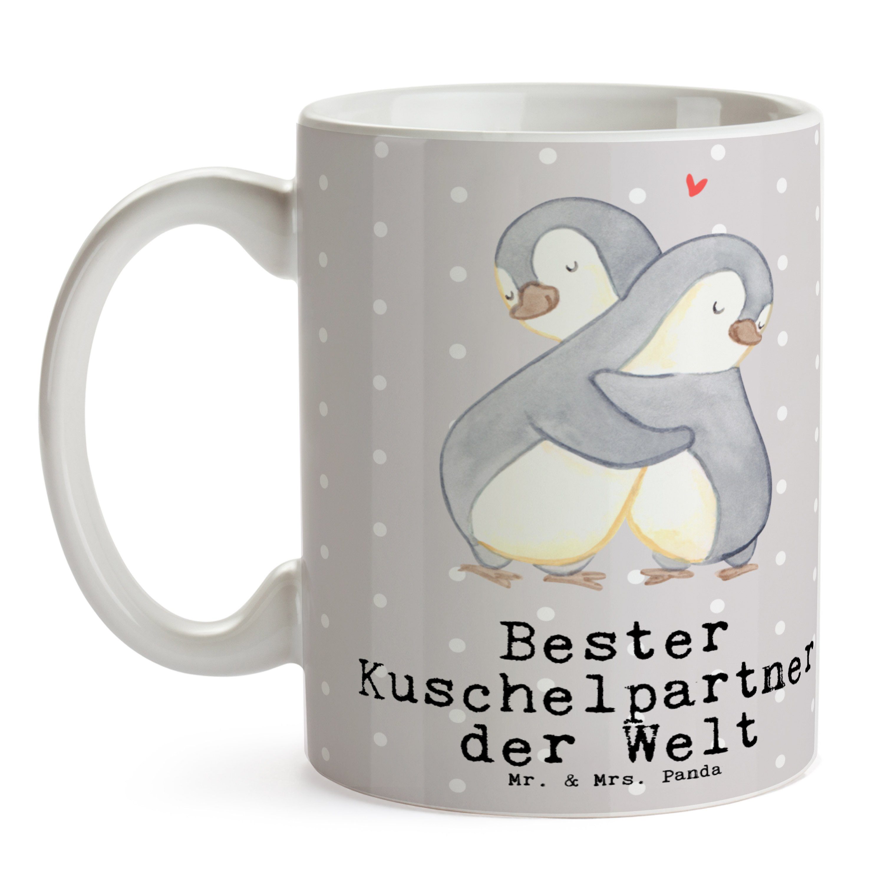 Grau Panda Welt - Mr. - Geschenk, & Kaf, Kuschelpartner der Tasse Pastell Pinguin Keramik Mrs. Bester