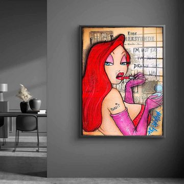 DOTCOMCANVAS® Acrylglasbild Jessica Rabbit's Make Up - Acrylglas, Acrylglasbild Jessica Rabbit's Make Up Comic Cartoon rosa rot