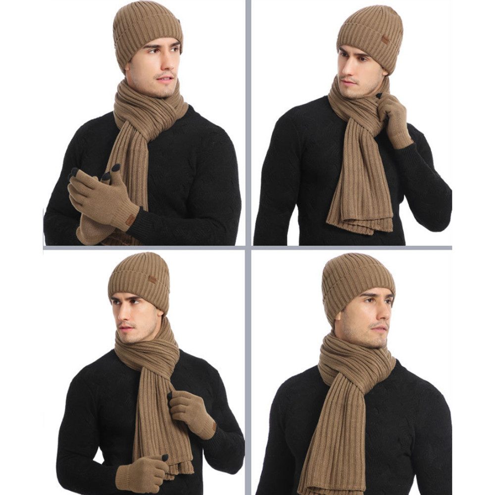 Coonoor Mütze & Schal 3 Stück Mütze, Schal & Handschuh-Sets Geeignet für Jugendliche, Menschen mittleren Alters und Senioren – Bild 4 von 5