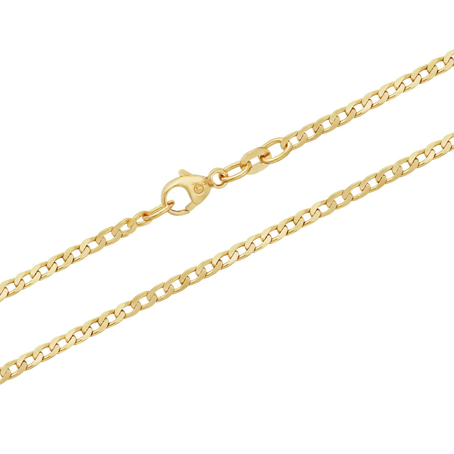 HOPLO Panzerkette Goldkette Panzerkette Halskette 2,6 mm weit - 50 cm 333-8 Karat Gold, Made in Germany