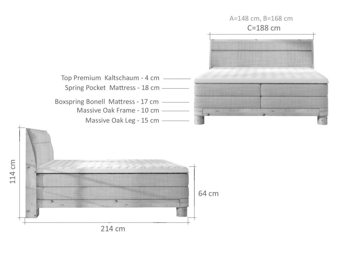 Sofa cm, 200 Topper Webstoff, Varo, x Dreams mit Boxspringbett 140