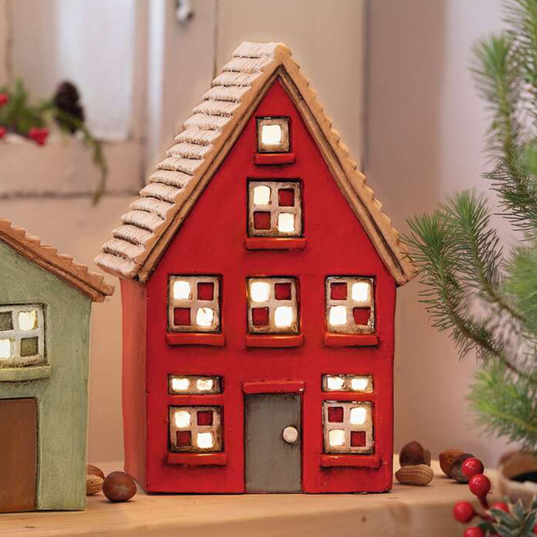 Dekoleidenschaft LED-Dekofigur Haus "Sweet Home" Dekohaus im Shabby Look, r günstig online kaufen