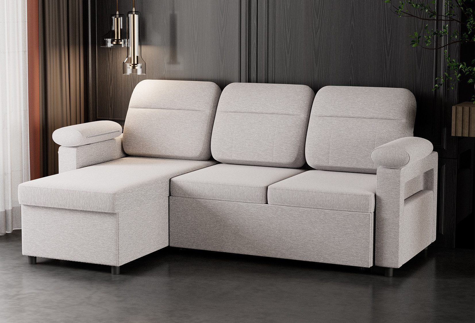 HOMAVO Ecksofa HOMAVO L-Ecksofa, Breite: 203 günstig online kaufen