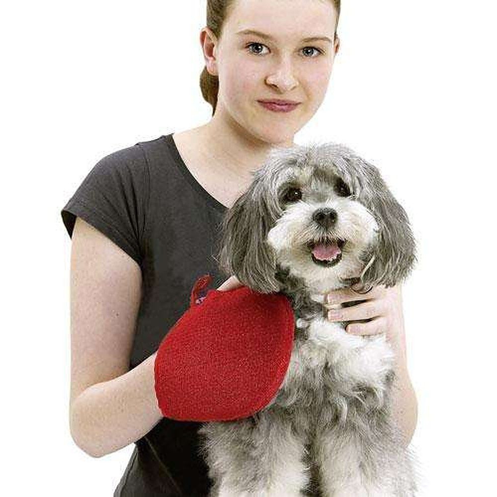 Karlie Fellpflegehandschuh Tierhaarentferner Pflegehandschuh Fellpflege, (Spar-Set, 1-tlg), entfernt lose Haare und Staub, auch für Textilien
