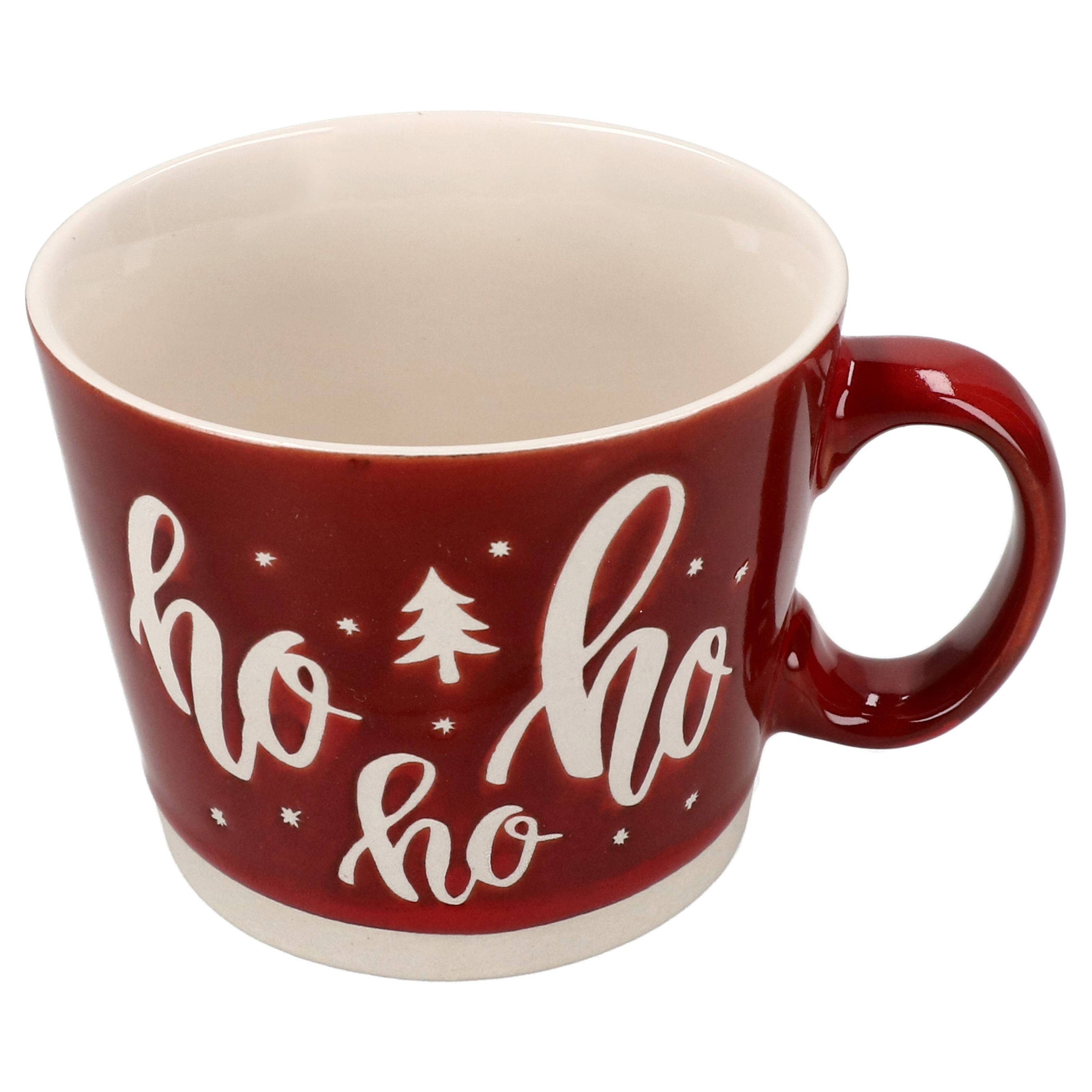 MamboCat Becher Kaffeebecher XL Hohoho 550ml Steingut Rot große Tasse Weihnachten, Steingut – Bild 5 von 5