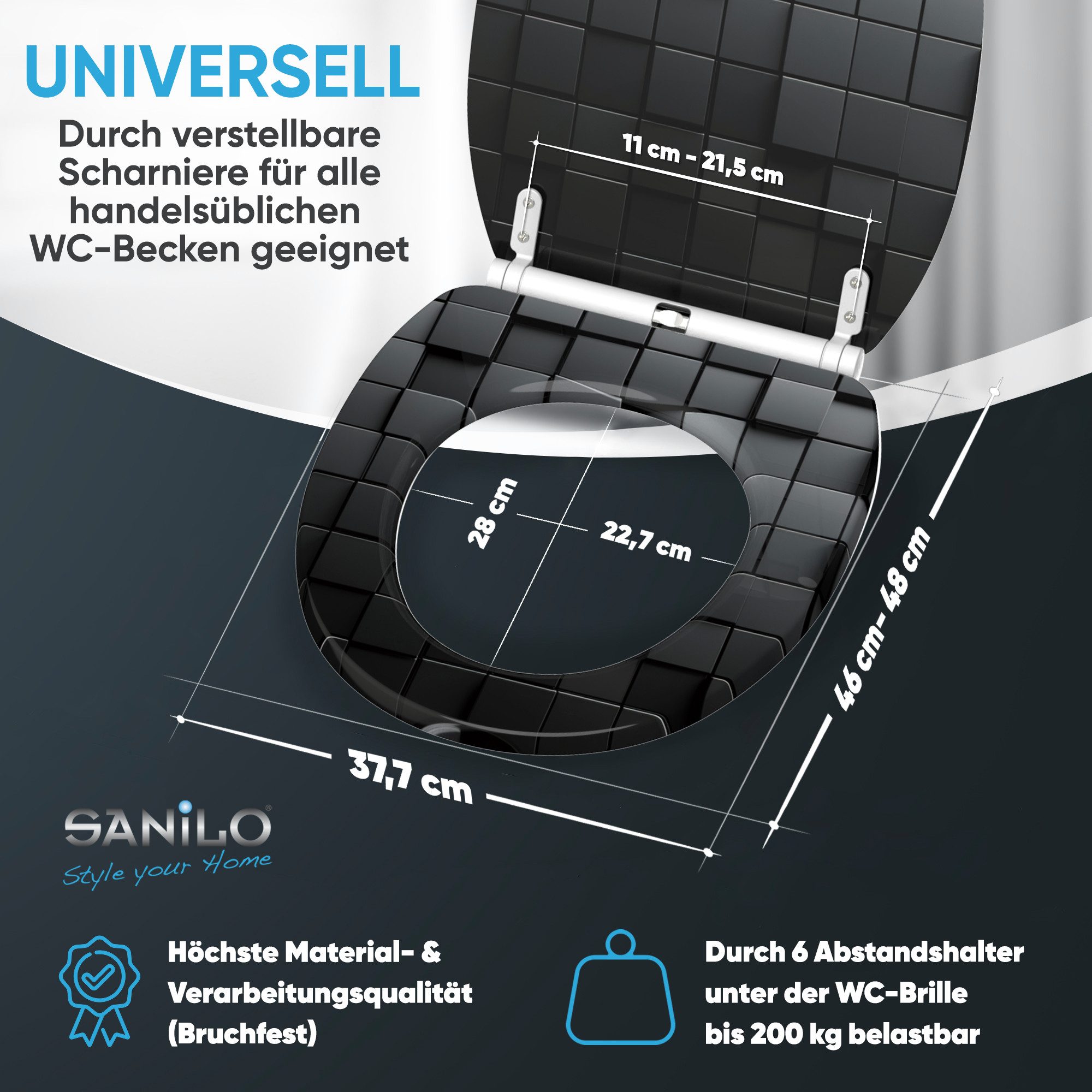 Sanilo WC-Sitz mit Absenkautomatik & Top Fix in vielen Designs, hochwertig, abnehmbar, leichte Montage von oben, mit Schraubenzieher – Bild 4 von 5