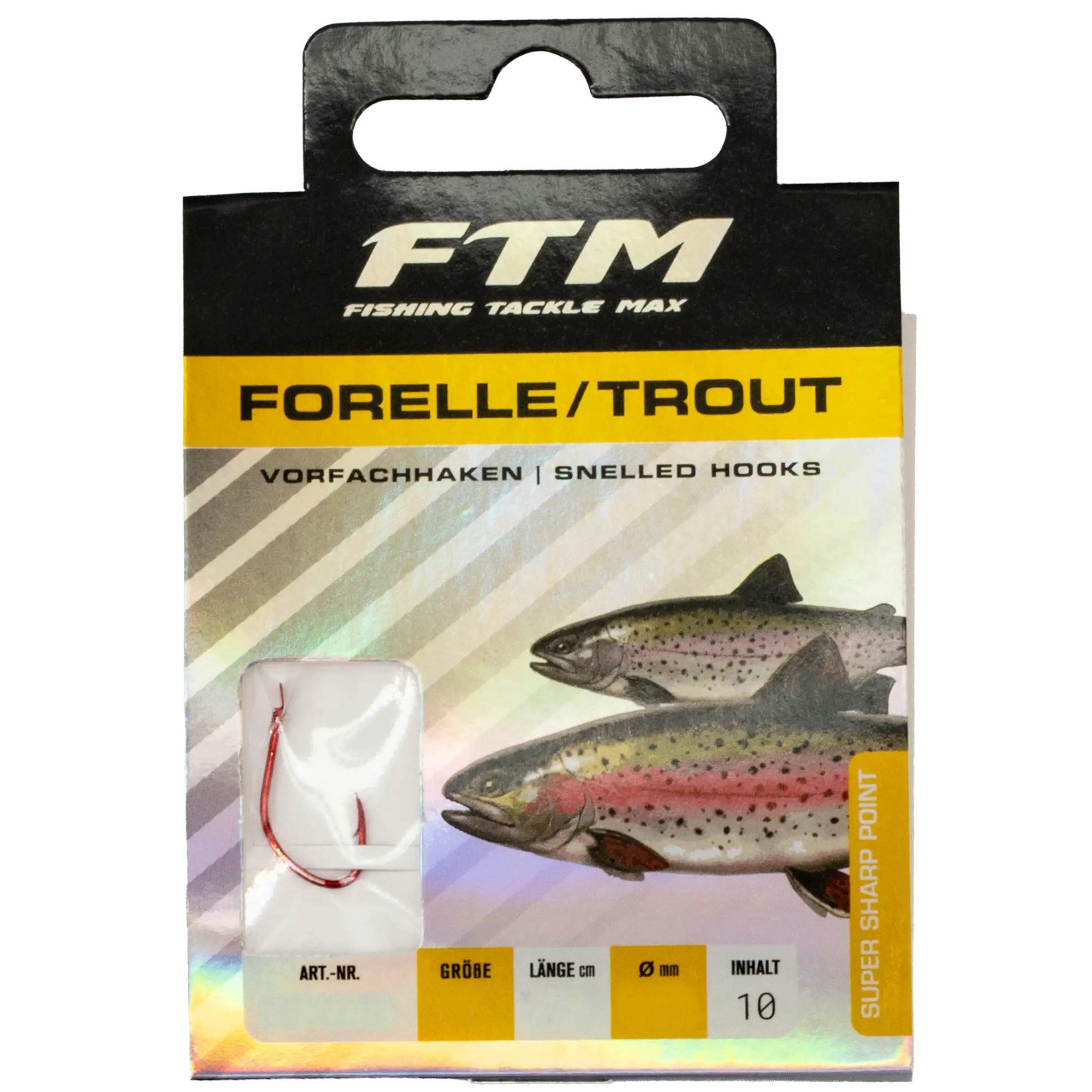 Fishing Tackle Max Forellenhaken Vorfachhaken Forelle 8 Ø 0,18 mm Inh. 10 Stk.