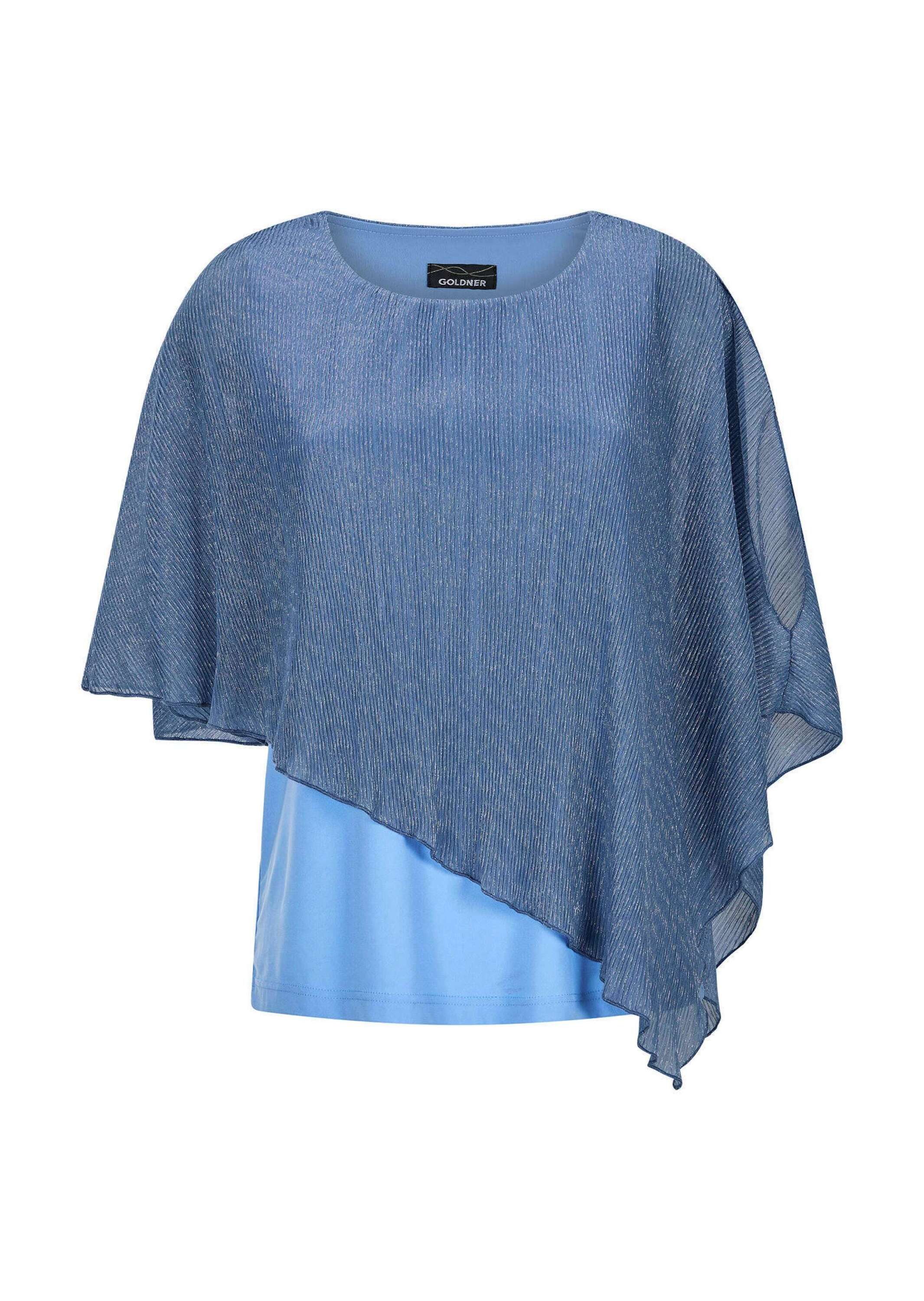 Print-Shirt Asymmetrisches Blusenshirt mit Glanzgarn