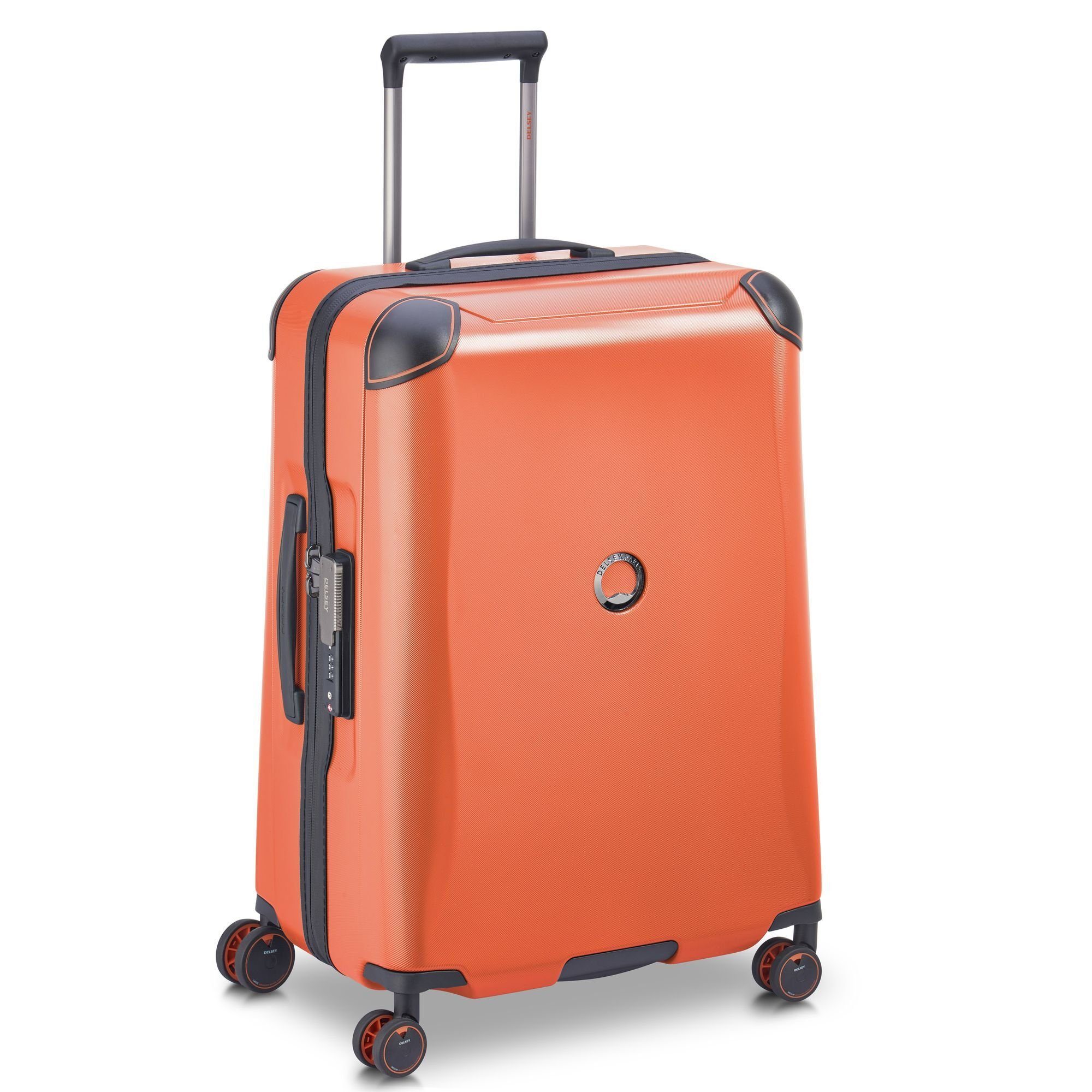 Cactus, Hartschalen-Trolley orange 4 Delsey Rollen, Polycarbonat