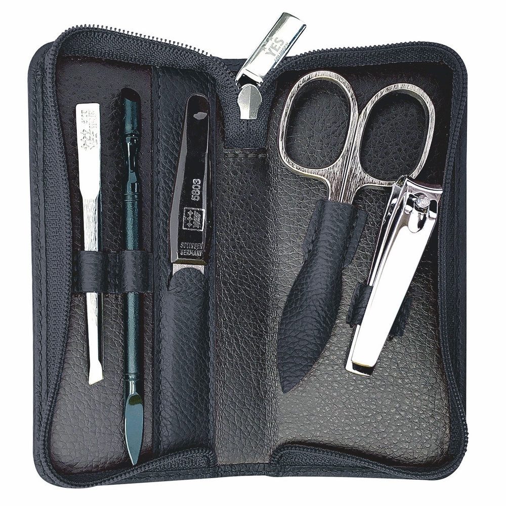 ERBE Maniküre-Etui Maniküre Reißverschluss-Etui Schwarz 5-teilig, 1 tlg.