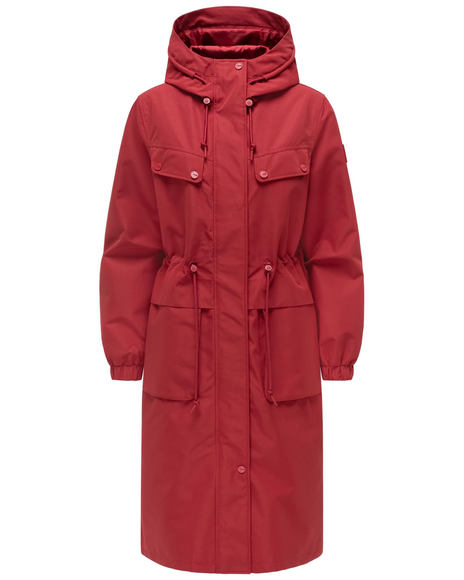 Navahoo Langmantel Kirschwind 14 Wasserdichter Übergangsmantel mit Brusttaschen