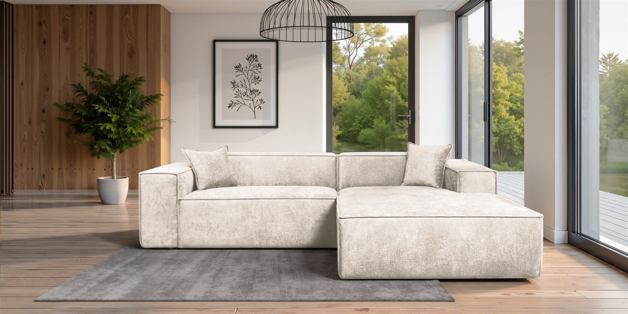 Ecksofa Designersofa FUN MELDA in Stoff Perfect Harmony mit Ottomane