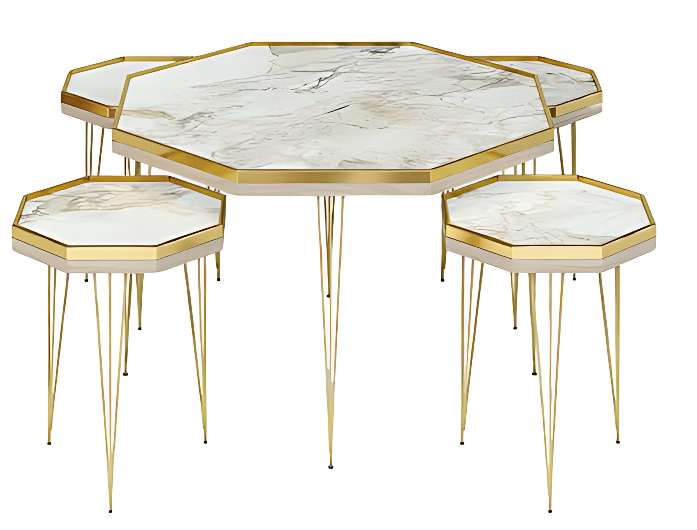 JVmoebel Satztisch Couchtisch Set 5 tlg aus Holz für Wohnzimmer - Stilvolles Design (Couchtisch, 4x Прикроватные тумбочки), Made in Europe