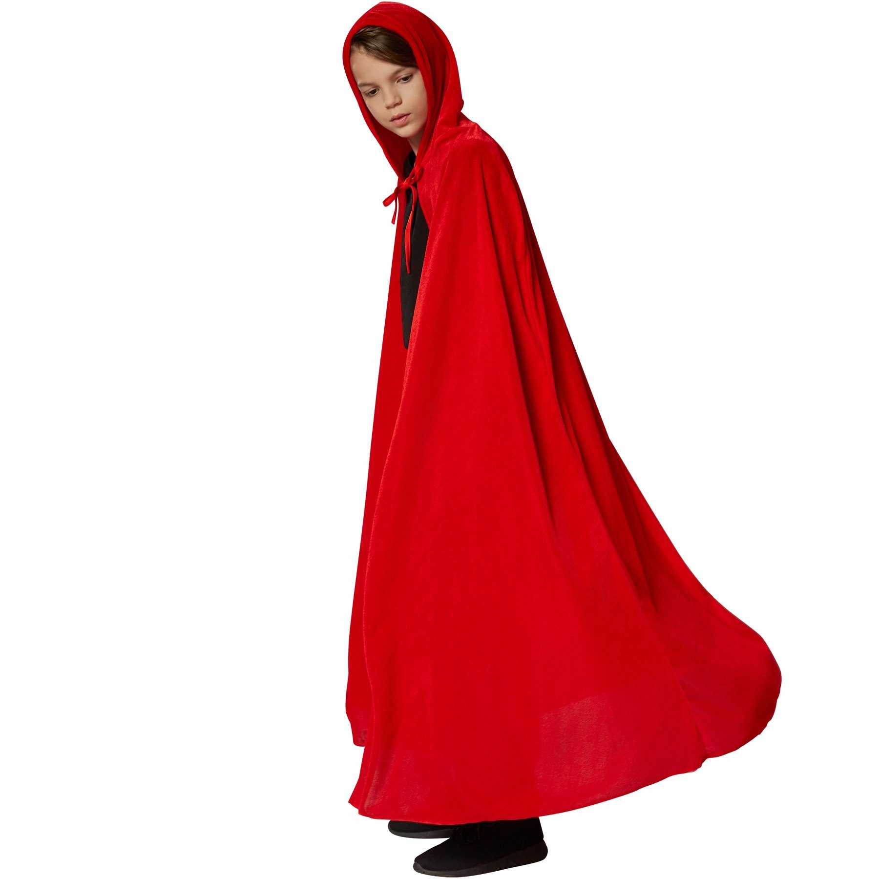 dressforfun Umhang Kinderkostüm Mystischer Umhang mit Kapuze, Ärmelloser, langer Umhang zum Schnüren