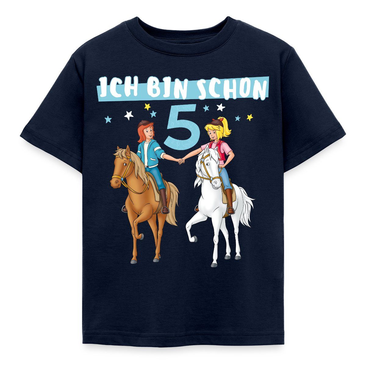T-Shirt Bibi & Tina Geburtstag Ich Bin Schon Fünf Kinder T-Shirt