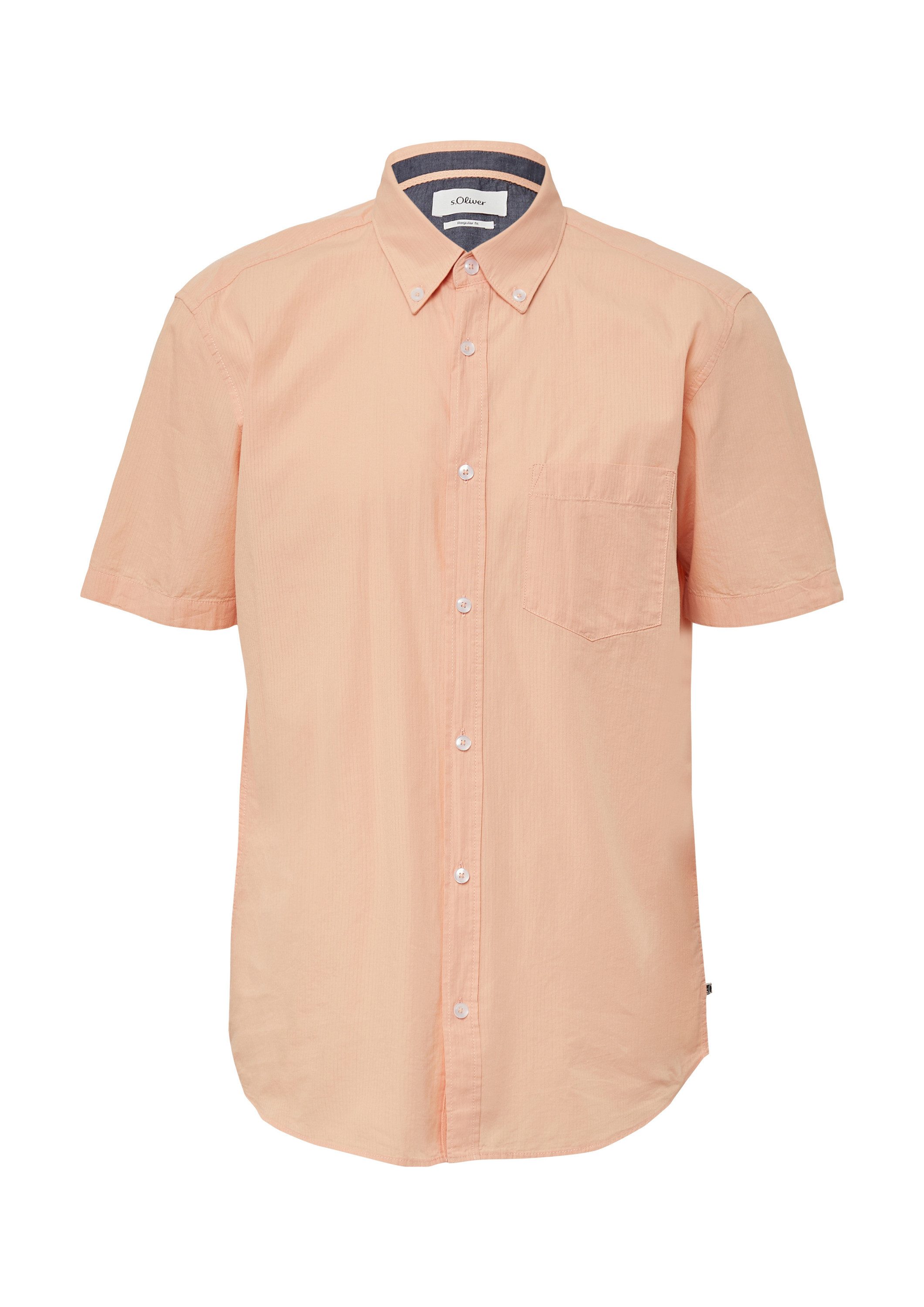 s.Oliver Kurzarmhemd Hemd Regular Fit: Kurzarmhemd mit Struktur-Streifen un günstig online kaufen