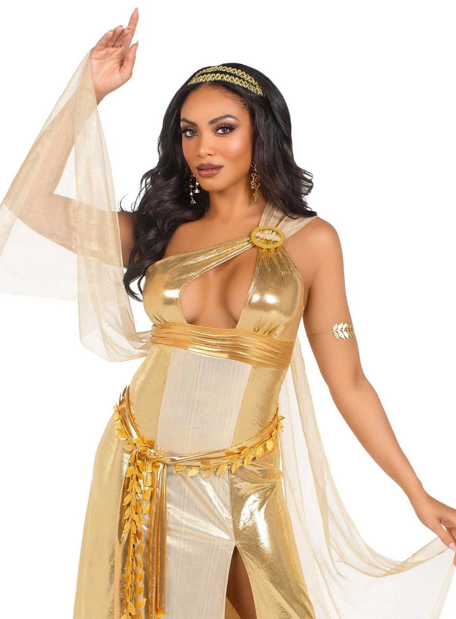 Leg Avenue Kostüm Goldene Göttin Kostüm, Gold glänzendes, griechisches Göttinengewand