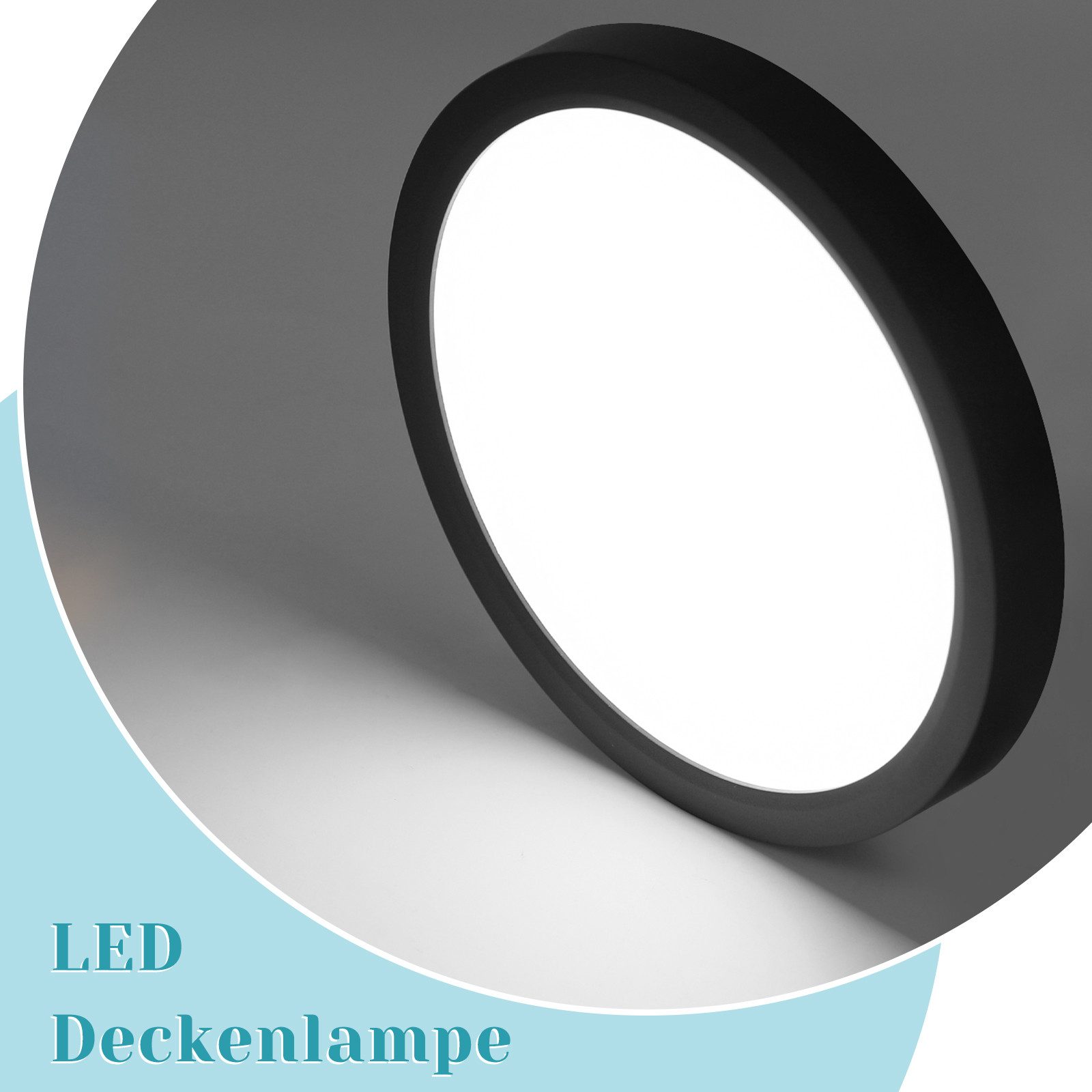 Nettlife LED Panel Deckenleuchte Schwarz Rund günstig online kaufen