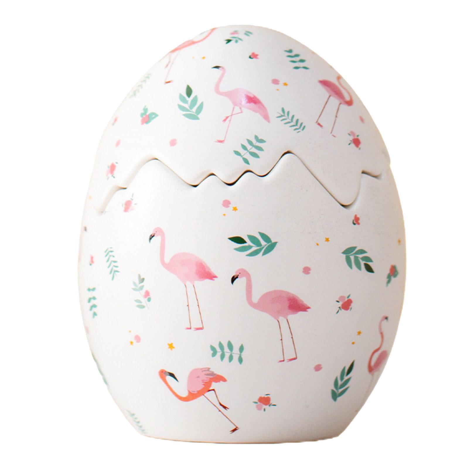 Jumpeak Vorratsglas Bonbonglas mit deckel,Keksdose keramik,Vorratsglas mit deckel, Keramik, (deko eier ostern, ostern geschenke, ostern geschenke kinder), flamingo accessoires,ostern deko,ostergeschenke,keramik,Weiß,12.7x9.9