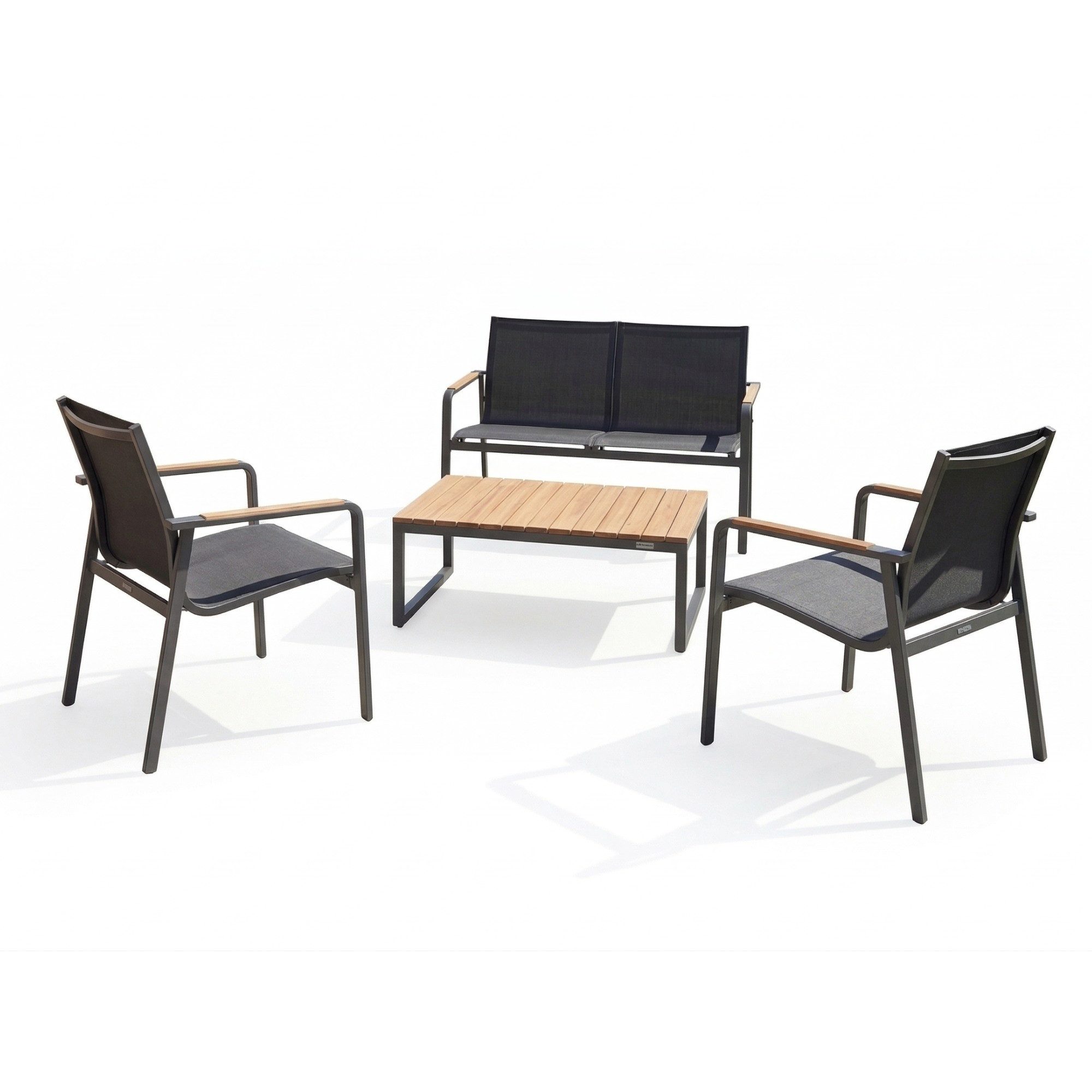 KETTLER Kettler Lounge Set Diamond 2 Sessel 1 Bank 1 Loungetisch Anthrazit