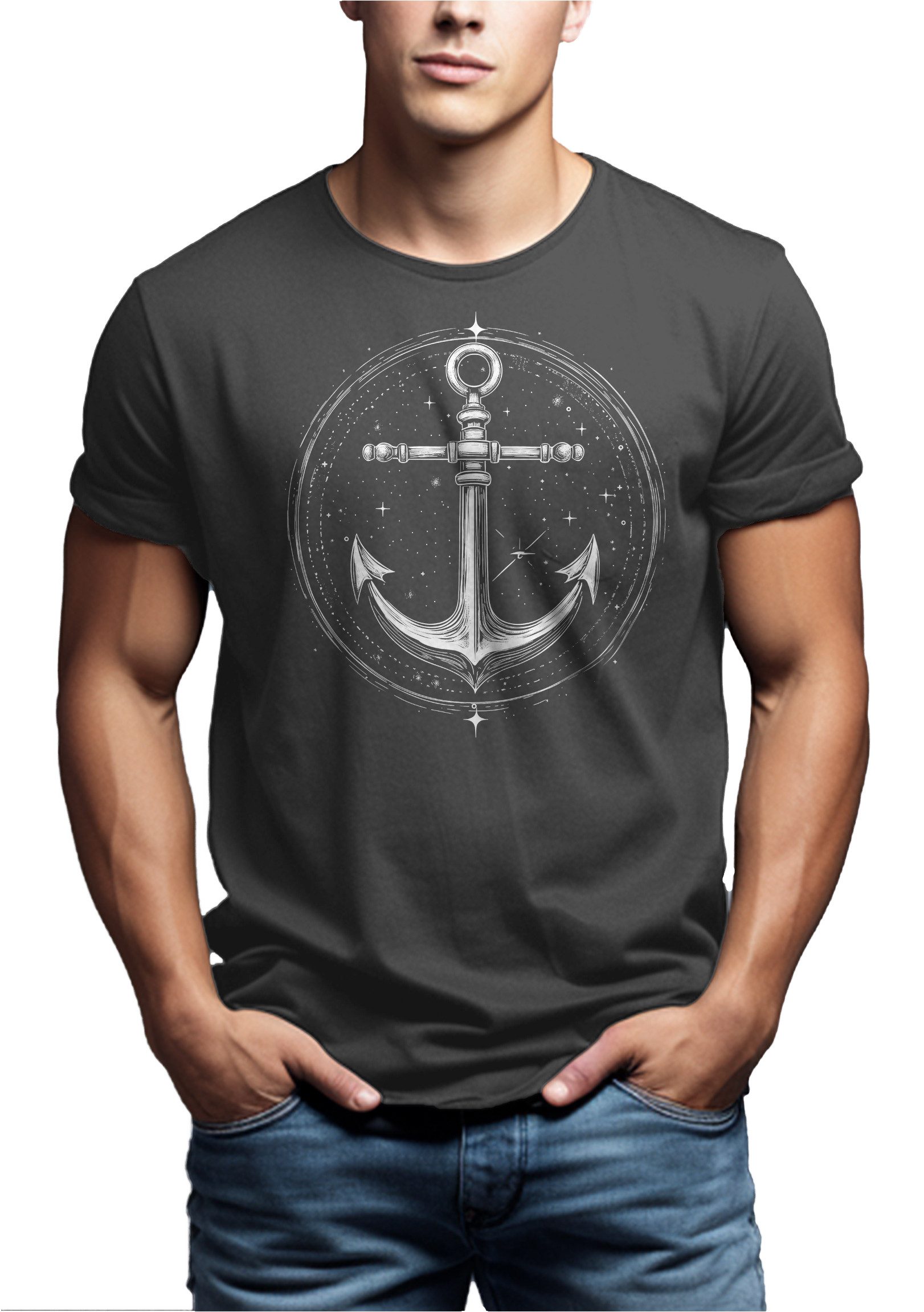 MAKAYA T-Shirt mit Anker Motiv für günstig online kaufen