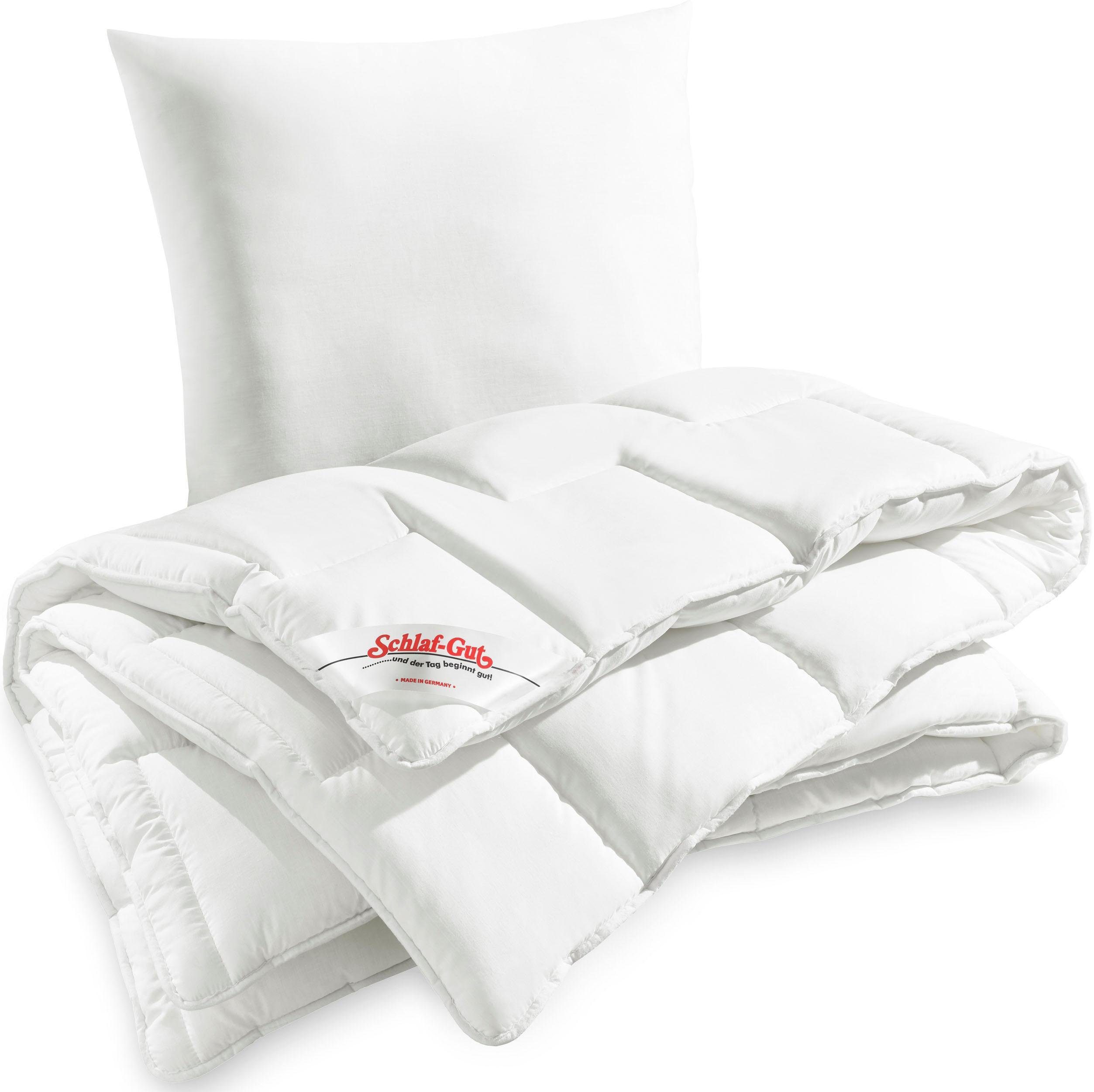 Bettdecke + Kopfkissen, Utah, Füllung: 50% Bezug: Schlaf-Gut Baumwolle, Polytherm®, Schlaf-Gut, 50% Polyester