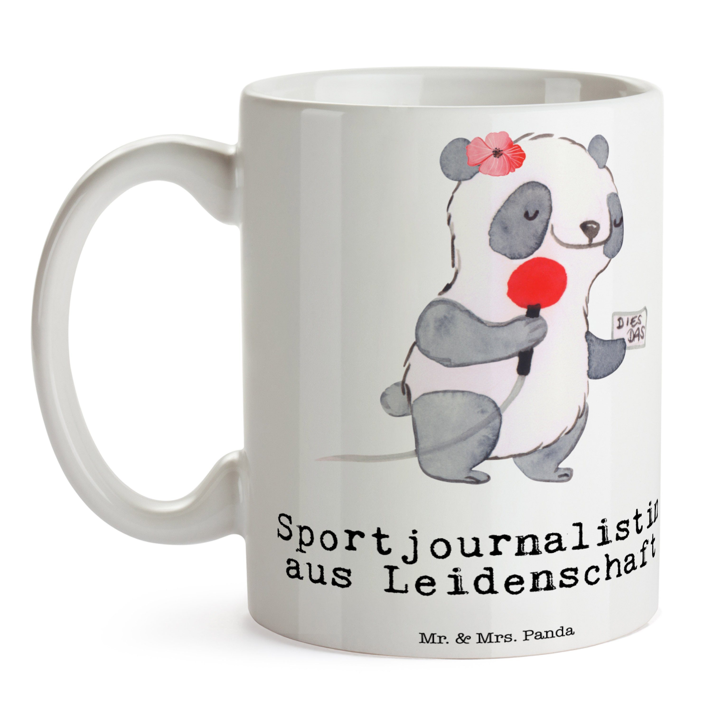 Keramik aus - Geschenk, Sportjournalistin Tasse - & Leidenschaft Mrs. Tasse Weiß Sprüche, Panda Mr.