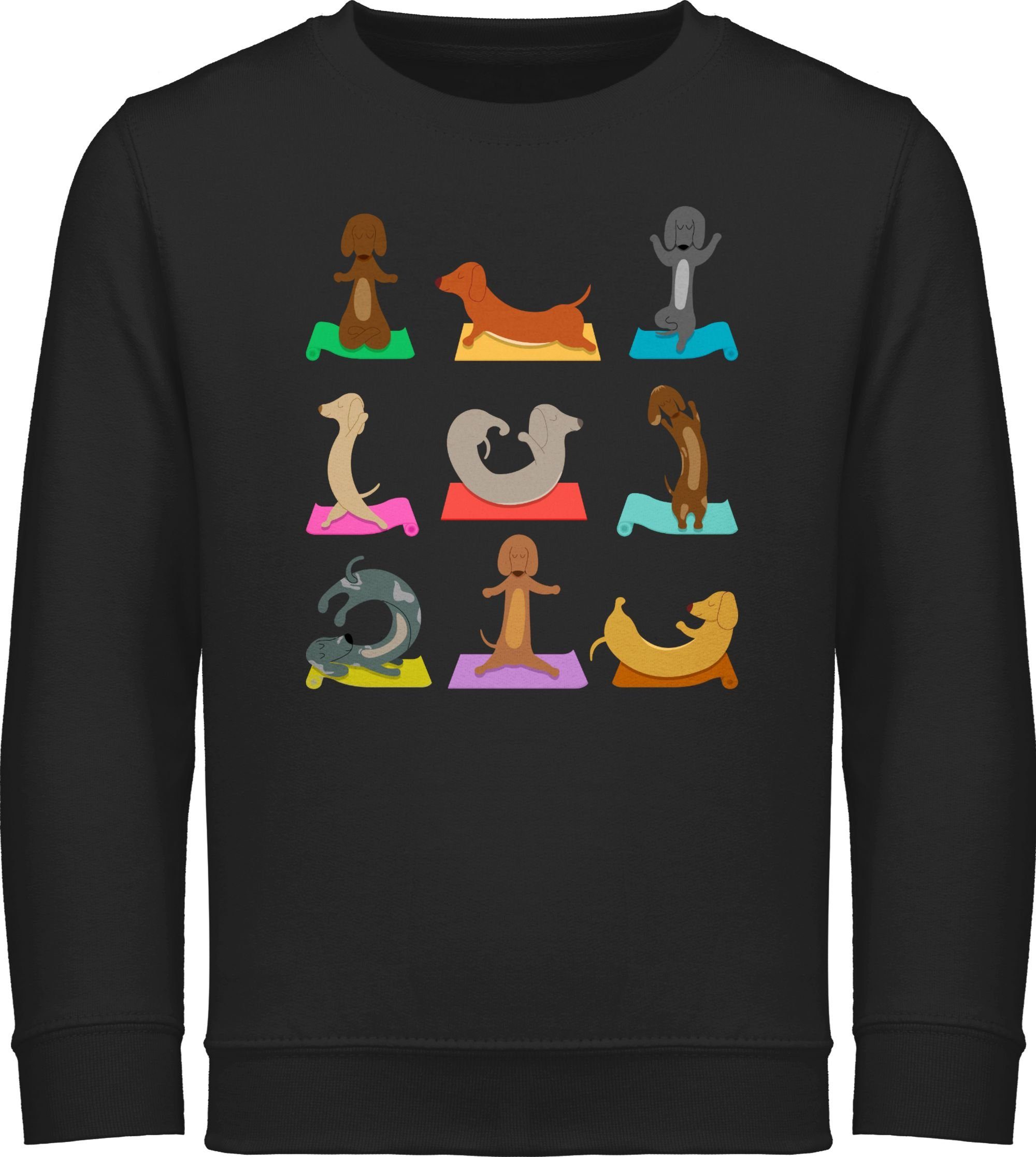 Shirtracer Sweatshirt Dackel Yoga Dackel Lustig Hunde 2 Schwarz | Sweatshirts
