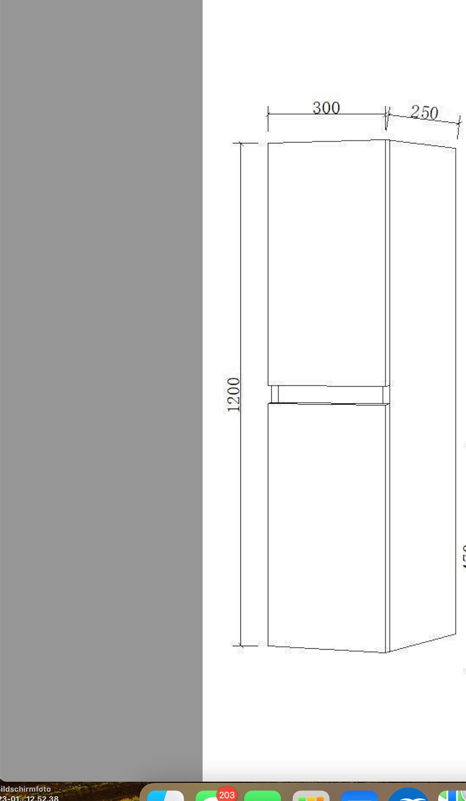 Homeline Hängeschrank Hängeschrank Weiß / Eiche Hochschrank Badezimmerschrank badmöbel – Bild 5 von 5