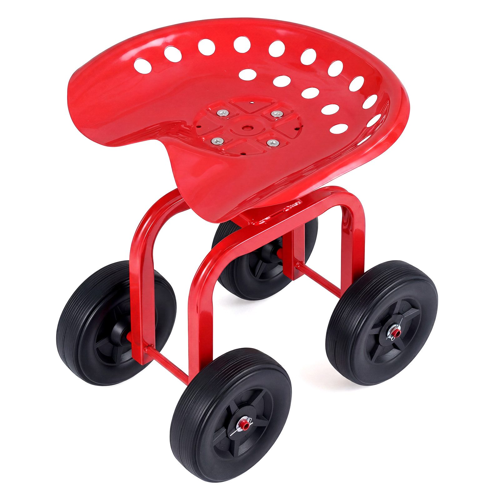 COSTWAY Rollsitz, Gartenhocker mit Rollen, 360° drehbar, höhenverstellbar