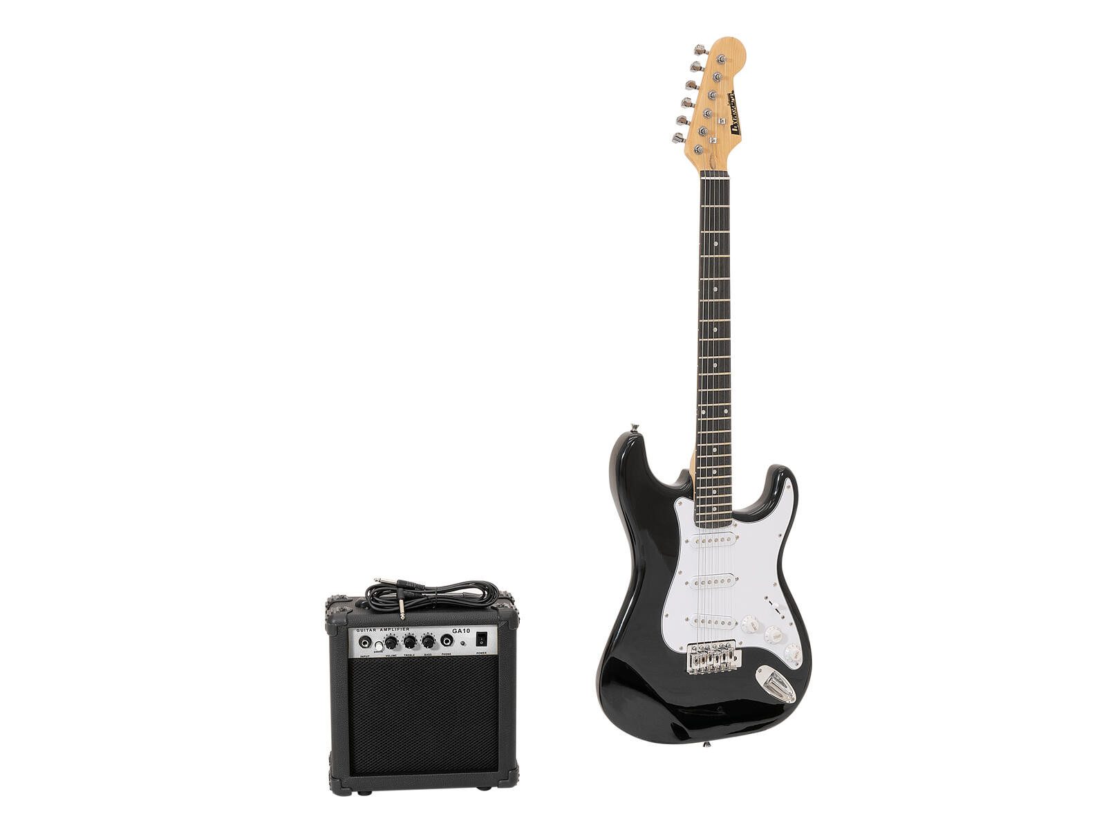 E-Gitarre DIMAVERY EGS-1 E-Gitarren-Set, schwarz