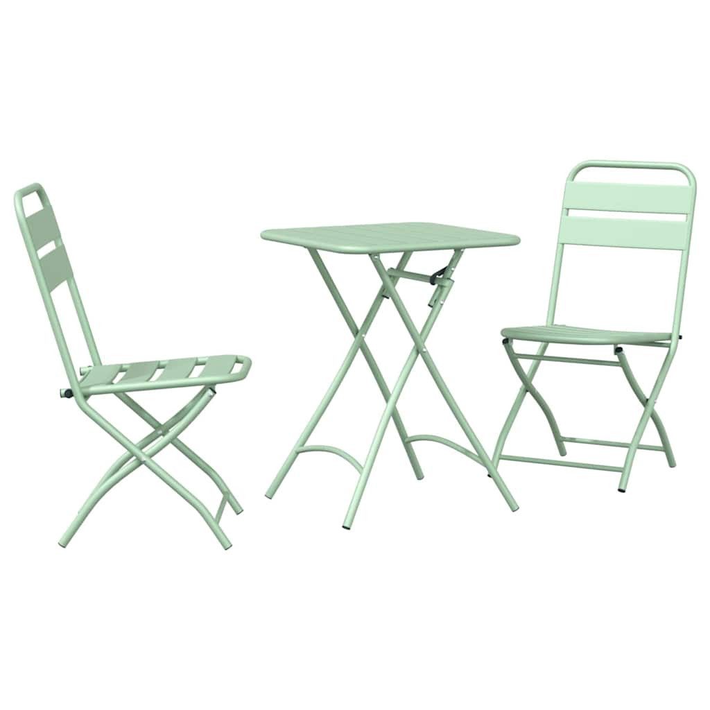Gartenlounge-Set Bistrogarnitur 3 stk. Grün Stahl